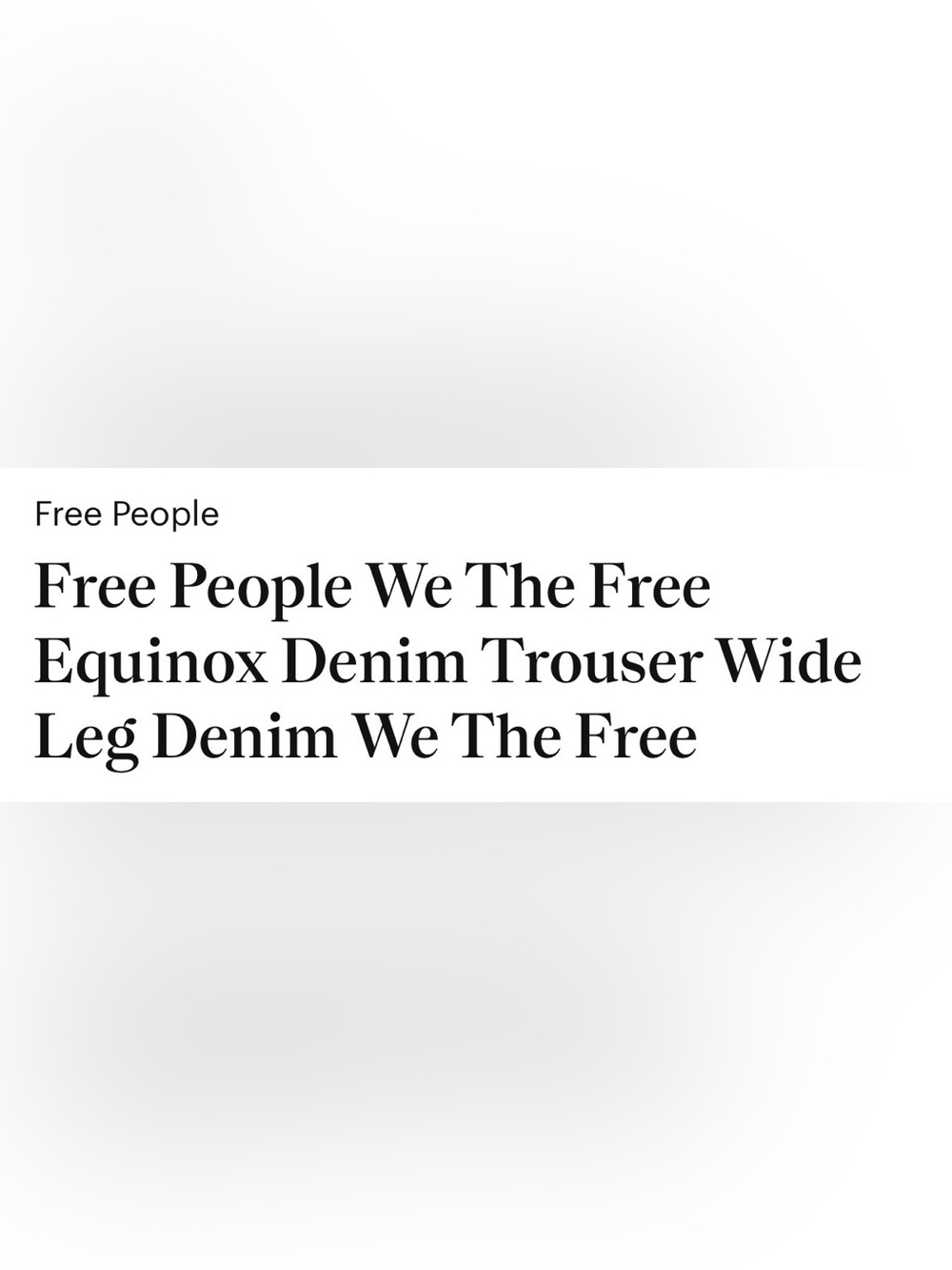 Free People We The Free Equinox Wide Leg Denim Trouser NWOT - Picture 4 of 8